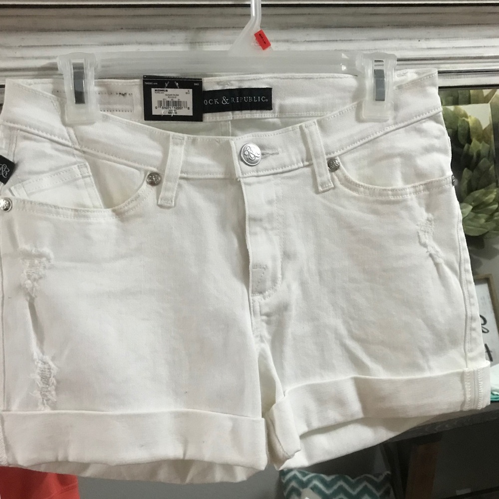 White denim shorts